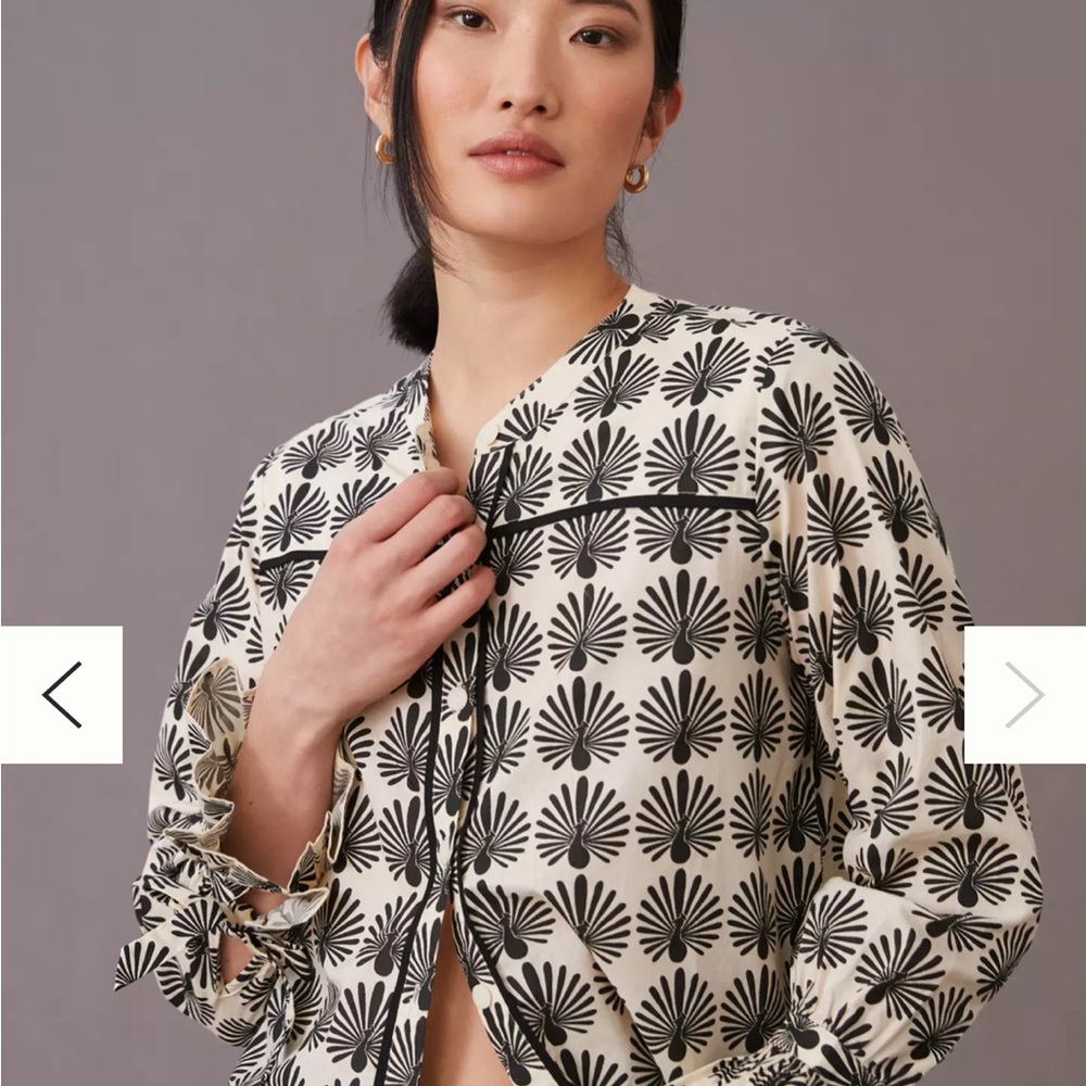 Anthropologie Black and White Patterned Top